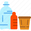 bottle, bottled, plastic, water, recycle, bin