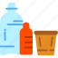 bottle, bottled, plastic, water, recycle, bin 
