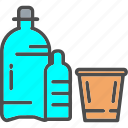 bottle, bottled, plastic, water, recycle, bin