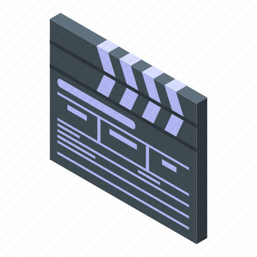 Cartoon, clapperboard, frame, girl, isometric, person, woman icon - Download on Iconfinder
