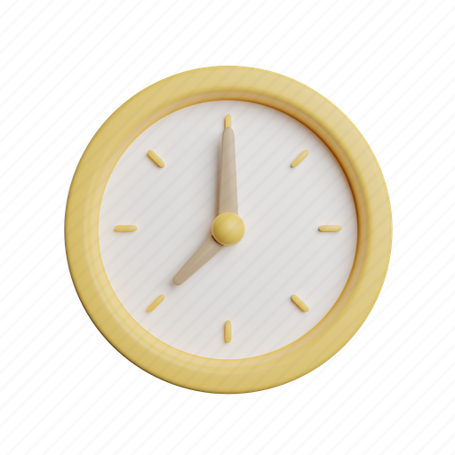 Clock, front, time, watch, timer, schedule, date 3D illustration - Download on Iconfinder