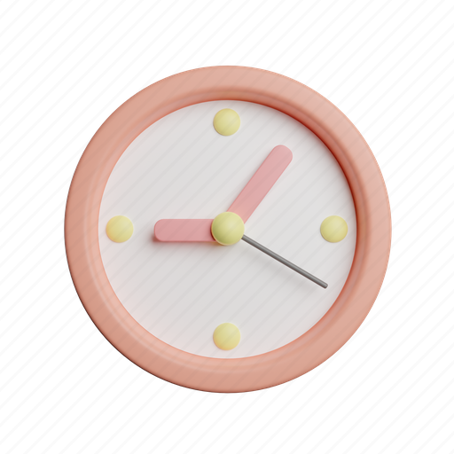 Clock, front, time, timer, schedule, date, stopwatch 3D illustration - Download on Iconfinder