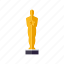 award, cinema, entertainment, gold, movie, statue, winner 