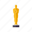 award, cinema, entertainment, gold, movie, statue, winner 