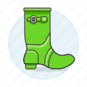 buckle, green, side, tall, footwear, boots, shoes, clothes, accessory