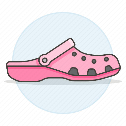Accessory, clothes, crocs, footwear, pink, sandals, shoes icon - Download on Iconfinder