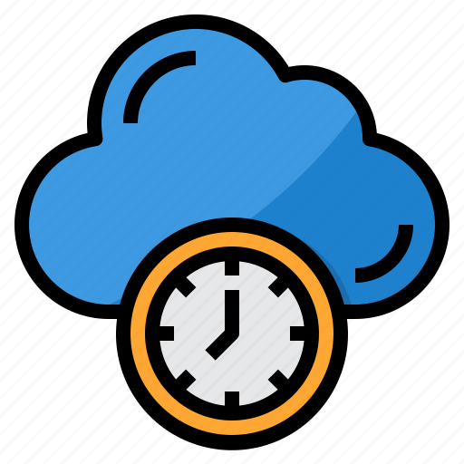 Cloud, computing, clock, time icon - Download on Iconfinder