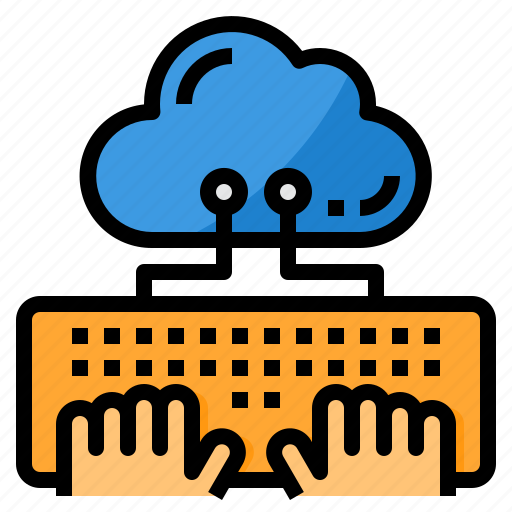 Cloud, computing, keyboard, config, hands icon - Download on Iconfinder