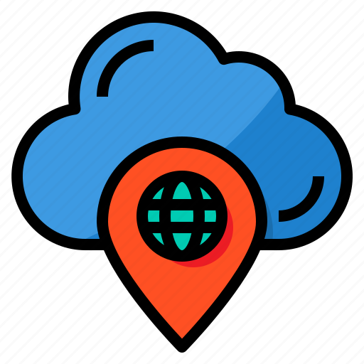 Cloud, computing, location, world, pin icon - Download on Iconfinder