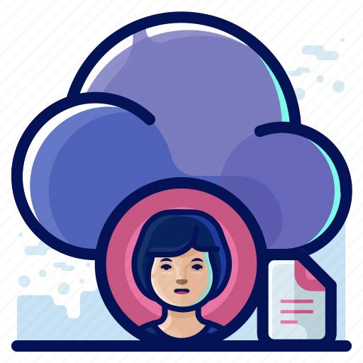 Cloud, personal, private, woman icon - Download on Iconfinder
