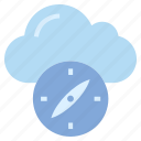 climate, cloud, compass, environment, pointer, storage, weather
