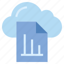 cloud, document, file, graph, paper, storage, transaction