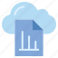 cloud, document, file, graph, paper, storage, transaction 