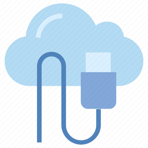 Cloud, computing, icloud, storage, usb, usb cable, usb cord icon - Download on Iconfinder