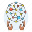 node, web, cloud, hand, graph, connection, network, chain
