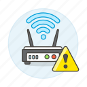 alert, attention, cloud, connectivity, network, router, signal, warning, wifi