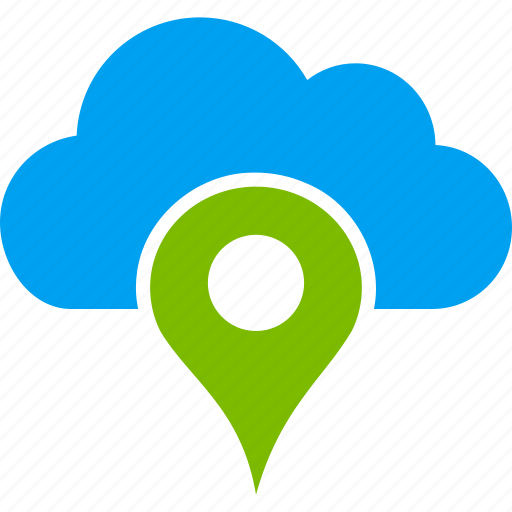 Location, navigate, navigation, pin, cloud, gps, map marker icon - Download on Iconfinder