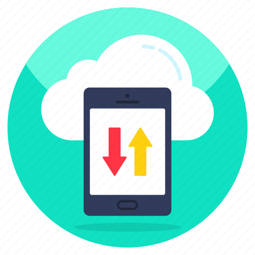 Cloud data transfer, mobile data exchange, mobile data uploading, mobile data downloading, mobile data sync icon - Download on Iconfinder