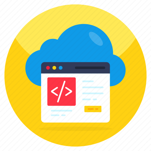 Cloud programming, cloud development, cloud coding, web coding, web programming icon - Download on Iconfinder
