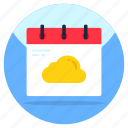 cloud schedule, cloud planner, cloud calendar, cloud almanac, daybook
