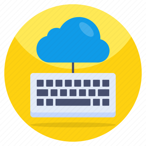 Cloud typing, cloud keyboard, input device, computer accessory, cloud technology icon - Download on Iconfinder