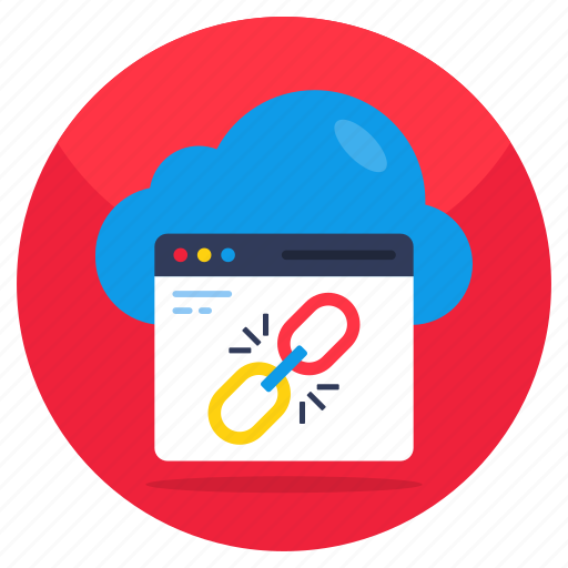 Cloud linkage, hyperlink, chainlink, linked website, url icon - Download on Iconfinder