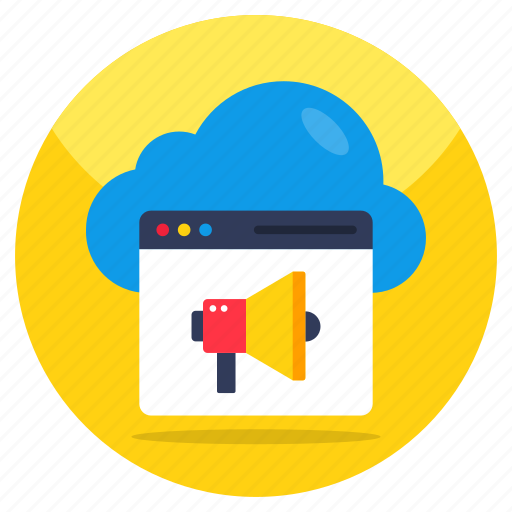 Cloud marketing, cloud promotion, cloud publicity, cloud announcement, cloud campaign icon - Download on Iconfinder