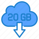 download, 20gb, online, computer, network, cloud, server