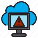 warning, online, computer, network, cloud, server