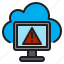 warning, online, computer, network, cloud, server 