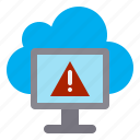 warning, online, computer, network, cloud, server