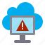 warning, online, computer, network, cloud, server 