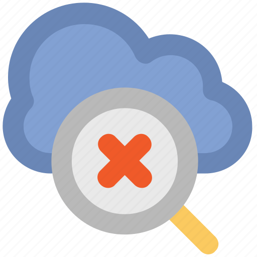 Cloud computing, cloud network, network alert, search symbol, stop exploring, stop magnifying, zoom out icon - Download on Iconfinder