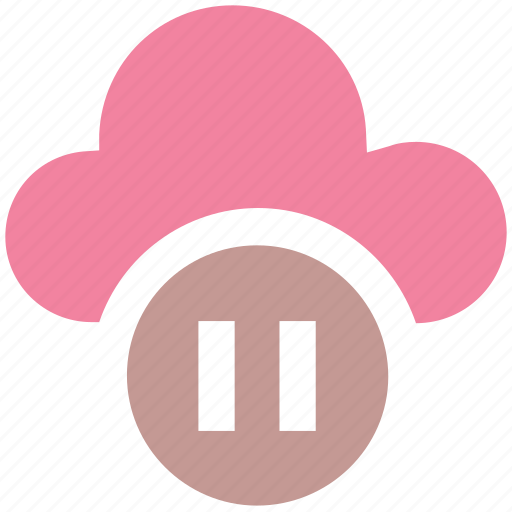 Cloud, cloud pause, media, pause, service, streaming icon - Download on Iconfinder