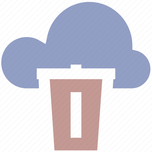 Cloud and dustbin, cloud computing concept, cloud internet recycling, cloud recycle bin, cloud with dustbin icon - Download on Iconfinder