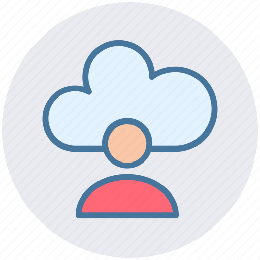 Cloud, cloud account, cloud user, computing, man, person icon - Download on Iconfinder