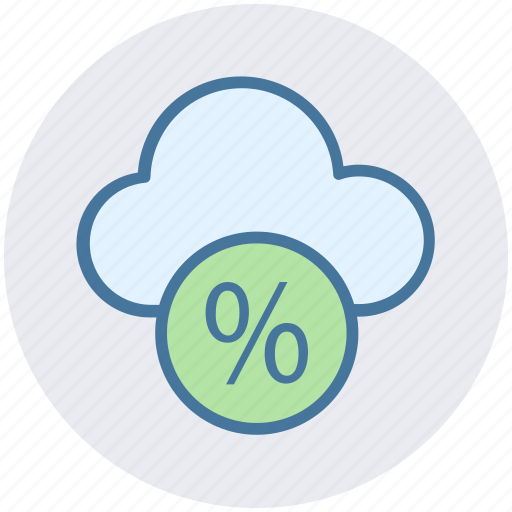 Cloud, cloud computing, networking, percentage, percentage cloud icon - Download on Iconfinder