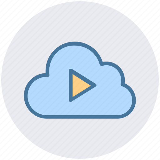Cloud, cloud music, multimedia, music, play, round icon icon - Download on Iconfinder
