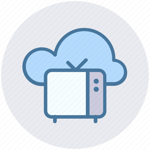Cloud broadcast, cloud broadcasting, retro tv with cloud, tv and cloud, tv with cloud icon - Download on Iconfinder