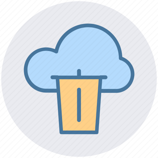 Cloud and dustbin, cloud computing concept, cloud internet recycling, cloud recycle bin, cloud with dustbin icon - Download on Iconfinder