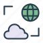 cloud, earth, global, server, storage 