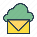 cloud, inbox, letter, mail, message