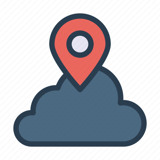 Cloud, location, map, pin, pointer icon - Download on Iconfinder