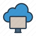cloud, lcd, monitor, screen, server