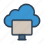 cloud, lcd, monitor, screen, server 