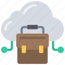 cloud, computig, in, business, job, work, briefcase