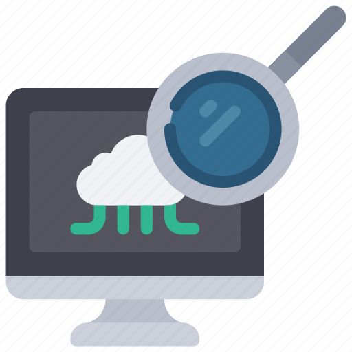 Cloud, monitoring, monitor, search, research, computer icon - Download on Iconfinder