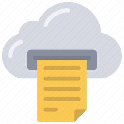 Cloud, printing, file, document, paper icon - Download on Iconfinder