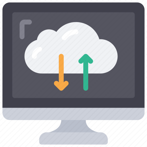 Cloud, upload, and, download, computer, pc, machine icon - Download on Iconfinder