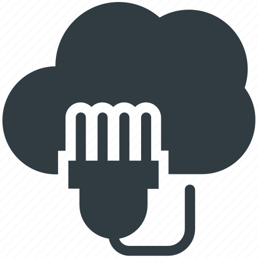 Cloud computing, cloud connection, cloud network, internet hub, power cord icon - Download on Iconfinder